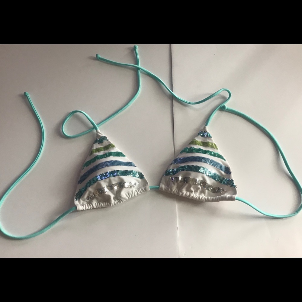 Victorias Secret Beaded Triangle Swim top -Size M